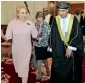  ?? AFP ?? Prime Minister of Romania Viorica Dancila with Omani Deputy Prime Minister Fahd bin Mahmud Al Said during her visit to Muscat on Sunday. —