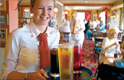  ?? ?? CASH ON TAP: Mitchells & Butlers pubs and bars are bouncing back, with sales higher than before the pandemic