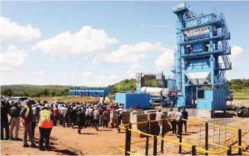  ?? ?? Bitumen World has set up an Asphalt Plant in Makuti which produces 140 tonnes of Asphalt per hour to be used on the reconstruc­tion of the Harare-Chirundu Road which started last week