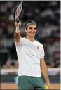  ?? HALDEN KROG — AP ?? Roger Federer enjoyed plenty of support during an exhibition match in South Africa against Rafael Nadal.