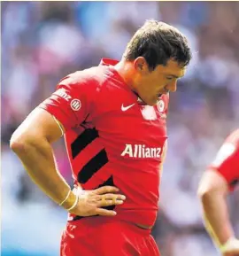  ??  ?? Fortunes diverses pour le centre des Quins Joe Marchant et l’ouvreur des Saracens Alex Goode.
Photos Icon Sport