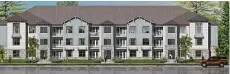 ??  ?? The Pointe will be an amenity-rich, three-story apartment community bordered on one side by lakes and a nature preserve and adjacent to Valley Ranch Town Center.