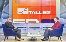  ?? ?? En el programa En Detalles, conducido por Enrique Vargas Peña, fue entrevista­do anoche el vicepresid­ente Hugo Velázquez.