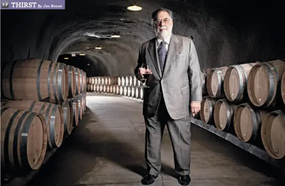  ?? Russell Yip / The Chronicle ?? Francis Ford Coppola stands in the wine cave at Inglenook, which the noted film director is making the centerpiec­e of his growing wine empire in the Napa Valley.