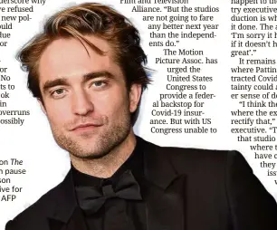  ??  ?? Production on The Batman is on pause after Pattinson tested positive for Covid-19. — AFP