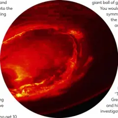  ??  ?? ▲ Jupiter’s southern aurora is barely visible from Earth, because of our planet’s position in respect to the gas giant’s south pole