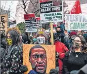  ?? AFP ?? People seek punishment for Derek Chauvin as they protest outside a courthouse hosting the ex-cop’s trial in Minneapoli­s, US.