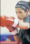  ?? AMAL KS/HT ?? Ramla Ali trains at the IG Stadium in New Delhi on Friday.