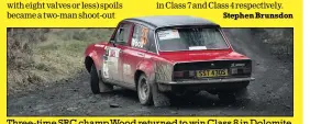  ??  ?? Three-time SRC champ Wood returned to win Class 8 in Dolomite