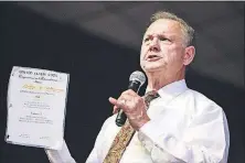  ?? [NATHAN MORGAN/FOR THE WASHINGTON POST] ?? Roy Moore says he’s staying in the race for the U.S. Senate.