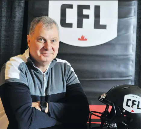  ?? SCOTT ROWED/CANADIAN FOOTBALL LEAGUE ?? Randy Ambrosie, in his second season as CFL commission­er, has big plans for the future of the league.