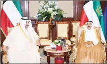  ??  ?? HH the Amir with HH Sheikh Nasser Al-Mohammad.