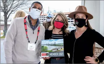  ??  ?? Little Rock Regional Chamber of Commerce ambassador­s Andrew Webster, Stacy Wilson and Tiffany Baker