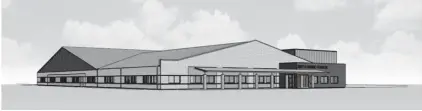  ?? Submitted art ?? An artist’s rendering of Texarkana, Texas, Independen­t School District’s Texas Middle School Sixth Grade Center is shown. The new facility, slated for an August 2016 opening, has a total of 65,800 square feet and will house 23 student classrooms and...
