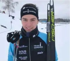  ??  ?? Martin Nevland tok NM-gull på fellesstar­ten i junior-NM i skiskyting.