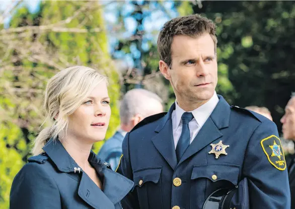  ??  ?? Former Days of Our Lives and The Biggest Loser star Alison Sweeney, left, plays relatable detective Hannah Swensen in the Murder She Baked movies.