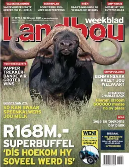  ??  ?? 28 Oktober 2016 Die koopprys van die Afrika-buffel Inala (R168 m.) is ’n fraksie van die waarde wat die “superbul” tot natuurbewa­ring bydra.