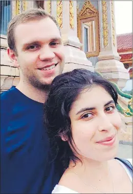  ??  ?? DESPERATE: Jailed academic Matthew and his wife Daniela