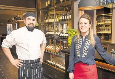  ??  ?? Head chef Norbert Molnar and manager Linda Willis at the new Miller and Carter steakhouse