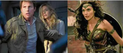  ??  ?? From left: “The Mummy” costars Tom Cruise and Annabelle Wallis, and “Wonder Woman” star Gal Gadot