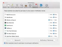  ??  ?? If you refuse a site’s request to push notificati­ons, you can reverse that decision in the Notificati­ons tab in Safari’s preference­s.