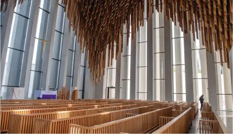  ?? Vidhyaa Chandramoh­an for The National ?? The interior of St Francis Church at the Abrahamic Family House on Saadiyat Island in Abu Dhabi