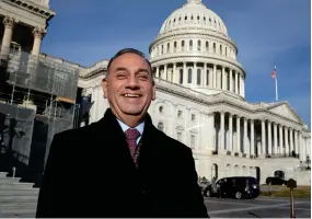  ??  ?? In this Nov. 29, 2018, file photo, then-rep.-elect Gil Cisneros, D-calif., stands in front of the Capitol during a week of orientatio­n for incoming members, in Washington. Republican­s are eager to recapture a string of California U.S. House seats that the party lost in a 2018 rout, but the job is looking tougher: The numbers are running against them. State voter registrati­on statistics show Democrats gaining ground in key battlegrou­nd districts that the party seized two years ago, on its way to regaining control of the House.