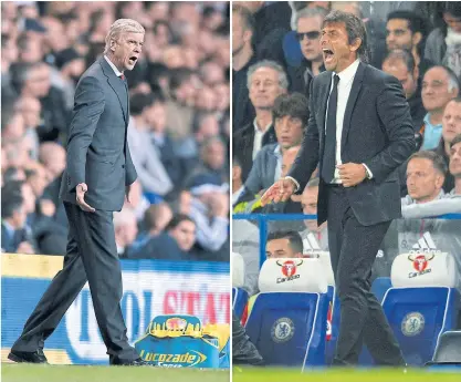  ??  ?? Arsenal manager Arsene Wenger, left, and Chelsea boss Antonio Conte.