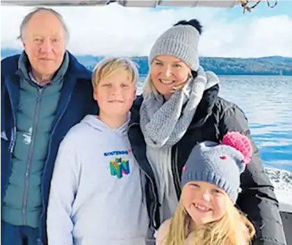  ??  ?? Colin Henderson with his daughter Rachel Henderson and her children William Rusnack and Olivia Rusnack.