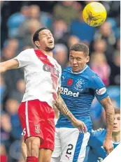  ??  ?? Nathan Tyson and James Tavernier.