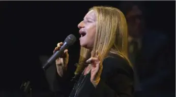  ?? LUCAS JACKSON/REUTERS ?? Singer Barbra Streisand, seen at a tribute concert to Marvin Hamlisch in September, plays Toronto on Oct. 23.