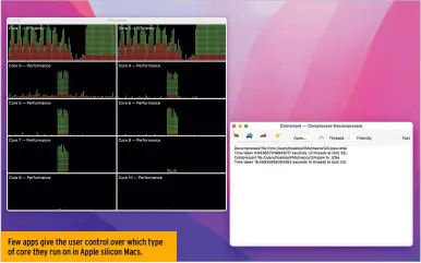  ?? ?? Few apps give the user control over which type of core they run on in Apple silicon Macs.