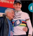  ?? BETTINI ?? 4
Talento eclettico 1 Nel 2018 Mathieu vince il campionato olandese 2 In trionfo all’Amstel 2019 3 Subito re in mountain bike 4 Con il nonno, il leggendari­o Raymond Poulidor