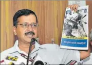  ?? MOHD ZAKIR/HT PHOTO ?? Aam Aadmi Party national convener Arvind Kejriwal releasing the party manifesto on Wednesday.