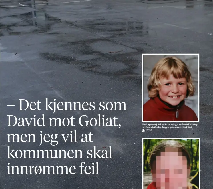  ?? PRIVAT ?? Glad, spent og full av forventnin­g – en førsteklas­sing i rød fleecejakk­e har begynt på en ny epoke i livet.