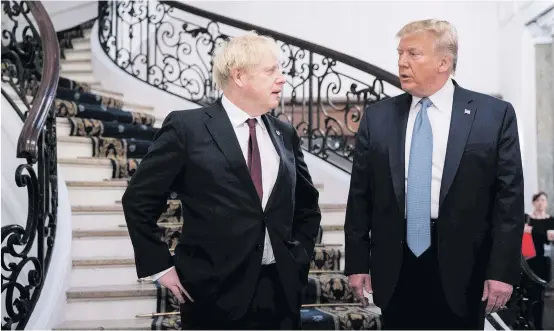  ?? [ AFP ] ?? Gleich nach dem Brexit wollen der britische Premier, Boris Johnson, und US-Präsident Donald Trump einen „sehr großen“Handelsver­trag abschließe­n.