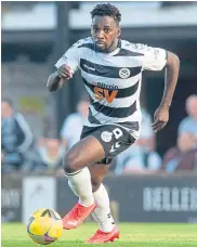  ??  ?? Ayr United’s Tomi Adeloye