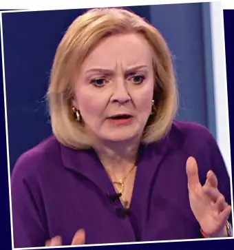  ?? ?? Shock: Foreign Secretary Liz Truss looks horrified as journalist