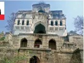  ??  ?? The three-storied structure with steps leading to the Pedda Cheruvu lake bed.