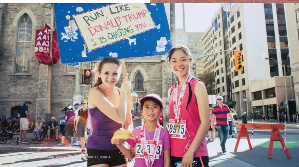  ??  ?? BELOW Lisha and Biyan Madden with a friend at the Ottawa 5K