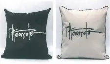  ??  ?? PILLOWS. Some of the Amorsolo-inspired gift items available at Rustan’s.