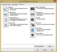  ??  ??  The ‘Maintenanc­e’ panel attends to all manner of printer controls.