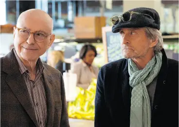  ?? MIKE YARISH / NETFLIX VIA THE CANADIAN PRESS ?? Alan Arkin and Michael Douglas in The Kominsky Method, a tender yet hilariousl­y brittle eight-episode dramedy that marks Chuck Lorre’s debut on streaming TV.
