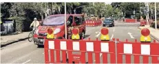  ?? RP-FOTO: CHRISTOPH SCHMIDT ?? Die Durchfahrt von der Oststraße (vorne) in die Elberfelde­r Straße (hinten) ist aktuell gesperrt.