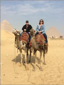  ?? COURTESY PHOTOGRAPH ?? Lodi residents Dennis and Becka Schumacher recently took a bucket-list trip to Egypt, where they enjoyed a Nile River cruise. While there, they contracted the novel coronaviru­s.