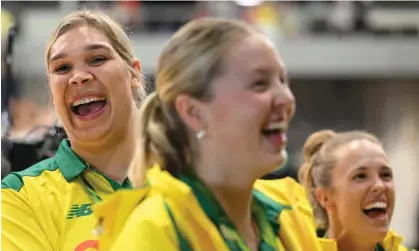  ?? Photograph: Dave Hunt/AAP ?? Donnell Wallam (left) is set to make her Diamonds debut against England and become the first Indigenous player to represent Australia in more than two decades.