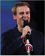  ?? (Charles Sykes/Invision/AP file) ?? Global Citizen CEO Hugh Evans speaks at the Global Citizen Festival in Central Park on Sept. 28, 2019, in New York. Global Citizen is gearing up to host a worldwide concert on Sept. 25 across six continents featuring many famous artists.