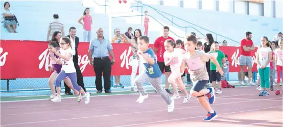  ??  ?? OnTheMove participan­ts enjoying their End of Year sports show at the Marsa Sports Complex, which was sponsored by Kellogg’s for the 17th consecutiv­e year