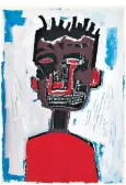  ??  ?? Bold: Basquiat’s Self-portrait (1984) with his characteri­stic dreadlocks