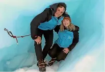  ??  ?? Southland teenagers Nic Chamberlai­n and Tamara Mason at Fox Glacier.